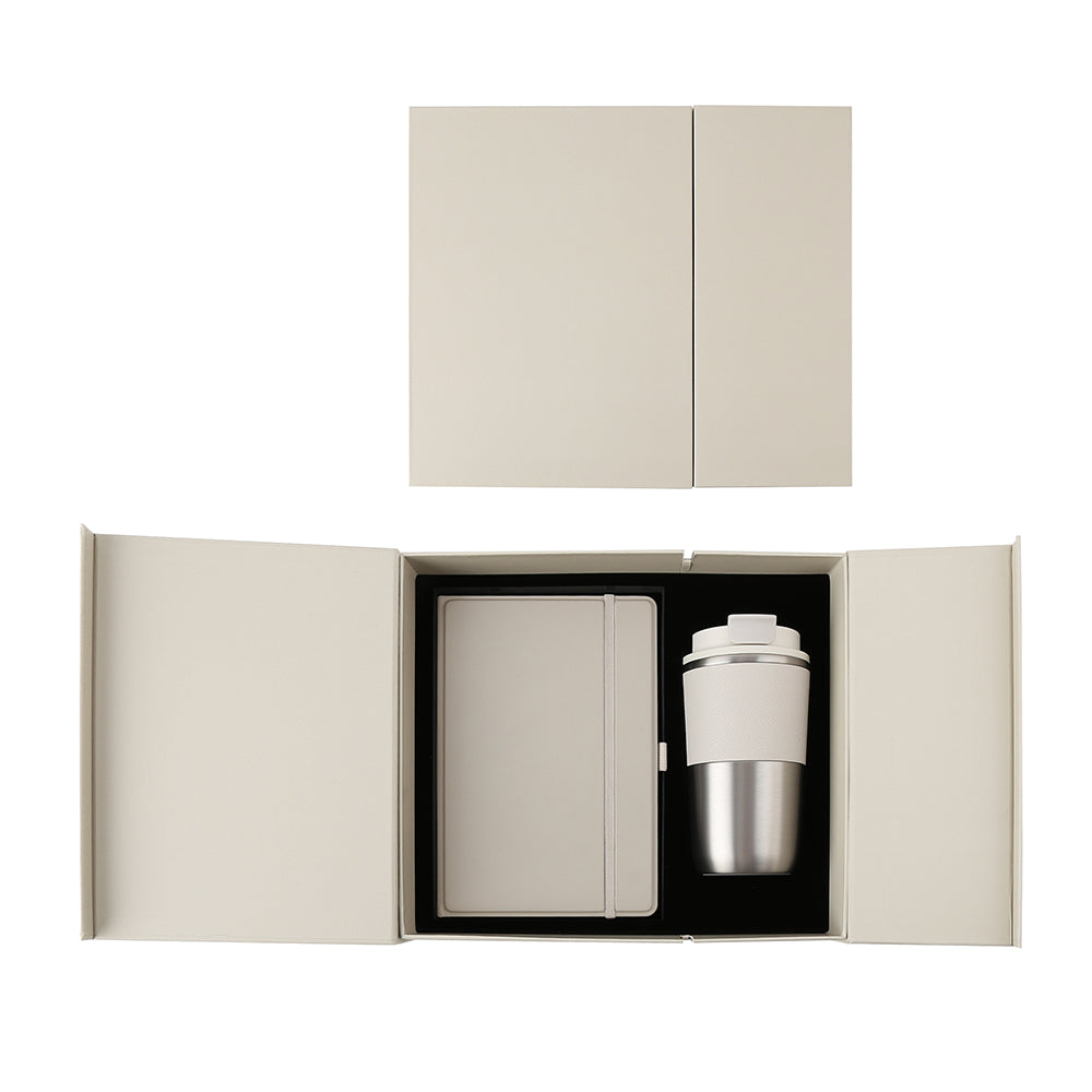 COZY SET – Elegant Gift Set with 420ml Stainless Steel Mug, PU Notebook & Metal Pen in Premium Leather Box