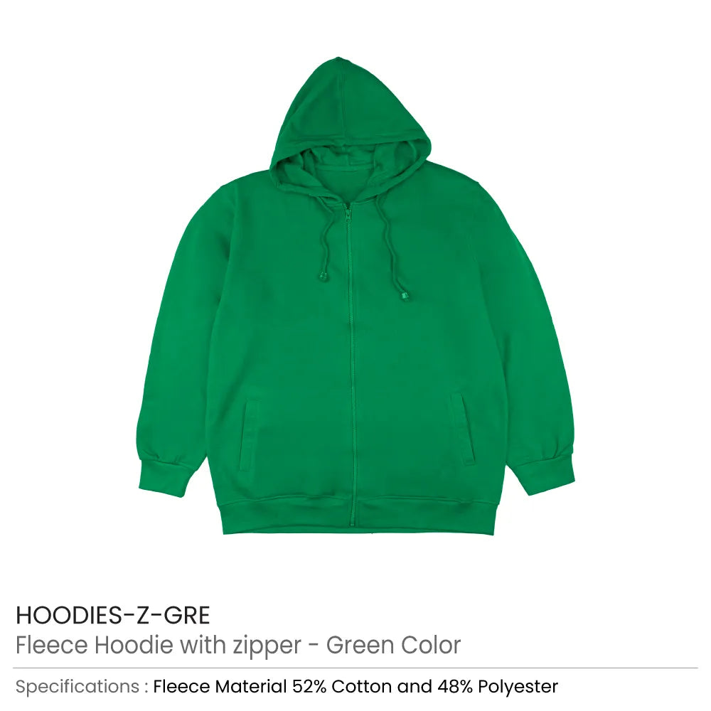 Fleece Hoodies with Zipper in (S to 3XL) Sizes