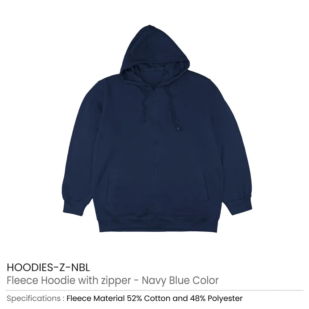 Fleece Hoodies with Zipper in (S to 3XL) Sizes