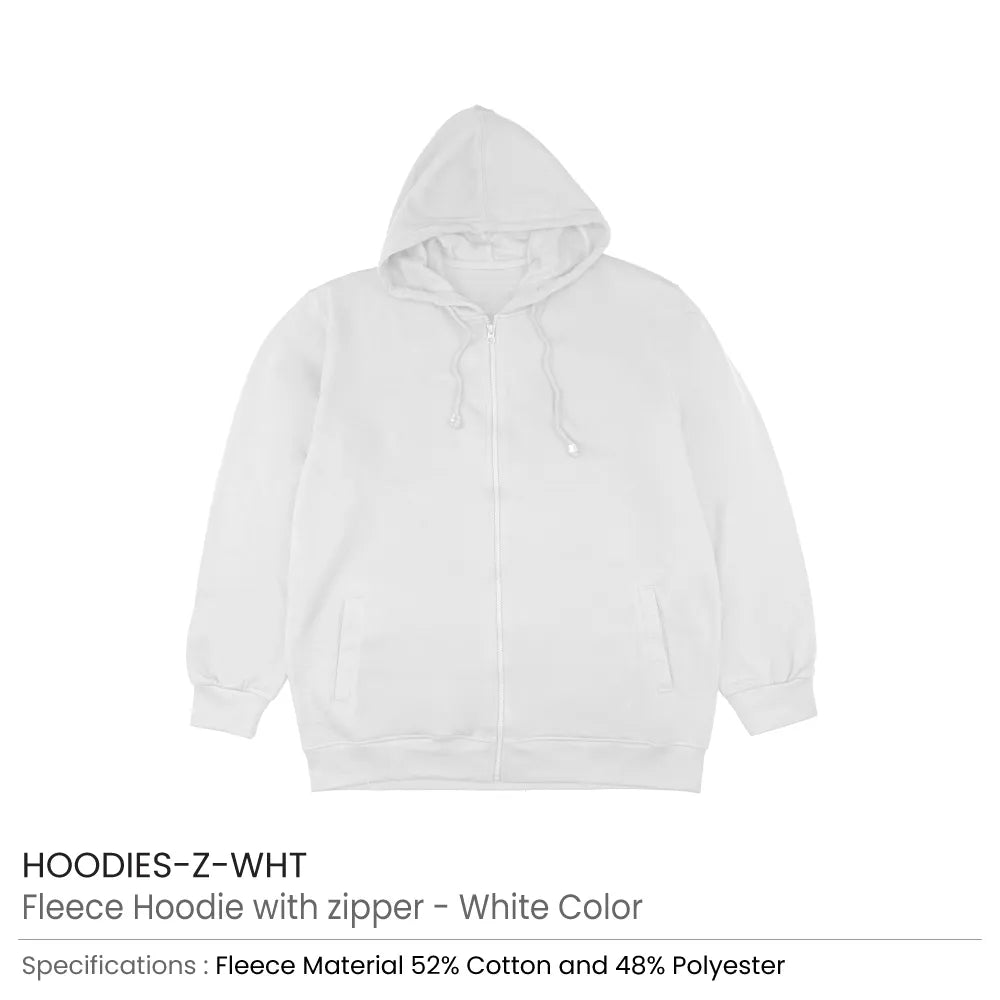 Fleece Hoodies with Zipper in (S to 3XL) Sizes