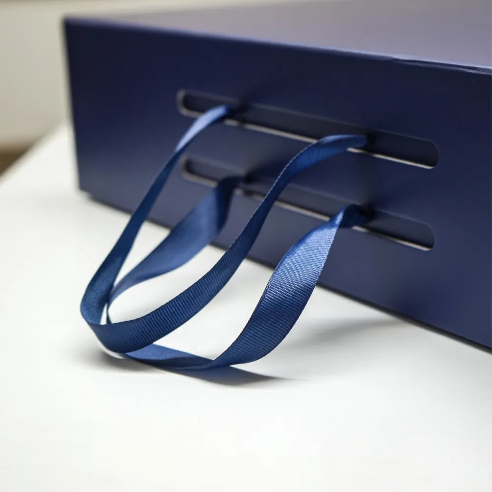 Foldable Gift Box with Magnetic Closure & Ribbon Handle