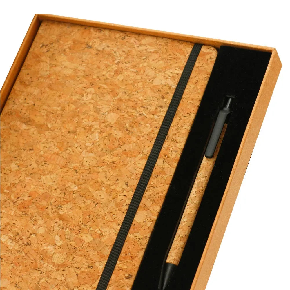 Cork Notebook and Ball Pen Gift Set