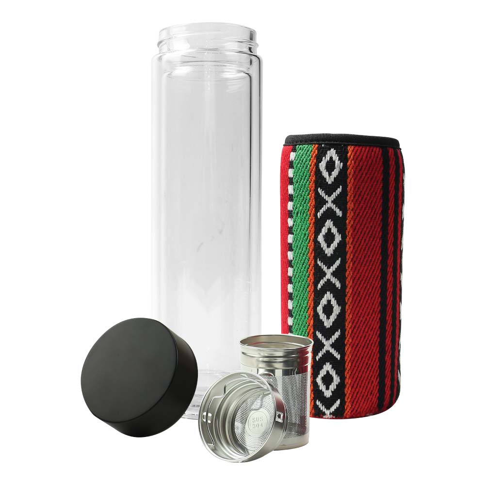 Double Wall Glass Bottles with SADU Sleeve 500ml