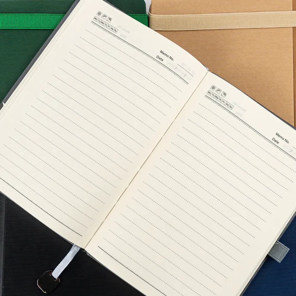 Hard Cover PU Notebooks in A5 Size with Metal Plate Bookmark