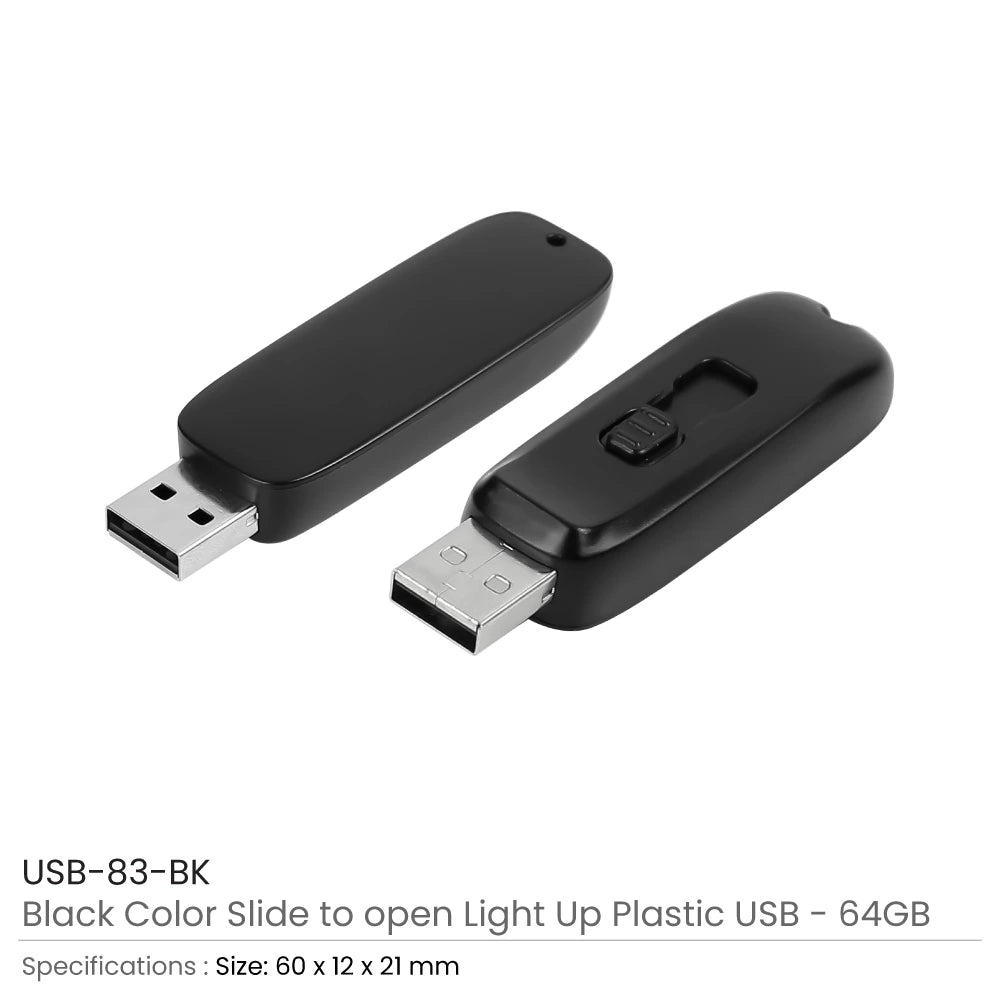 Light-Up LED Logo USB with Slide Button 64GB V. 3.0