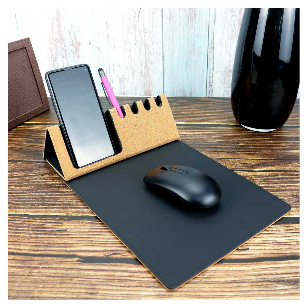 Multi Function Foldable Cork+PU Mousepad