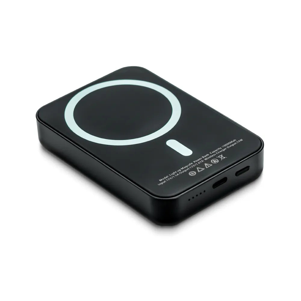 MagSafe Wireless Powerbank with Light-Up Logo, 15W Fast Charging, 10K mAh