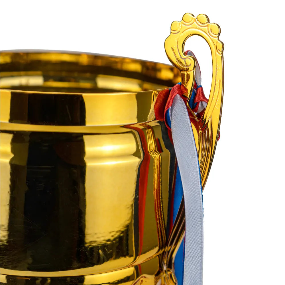 Metal Cup Trophies with Removable Ribbon Attached to Both Handles