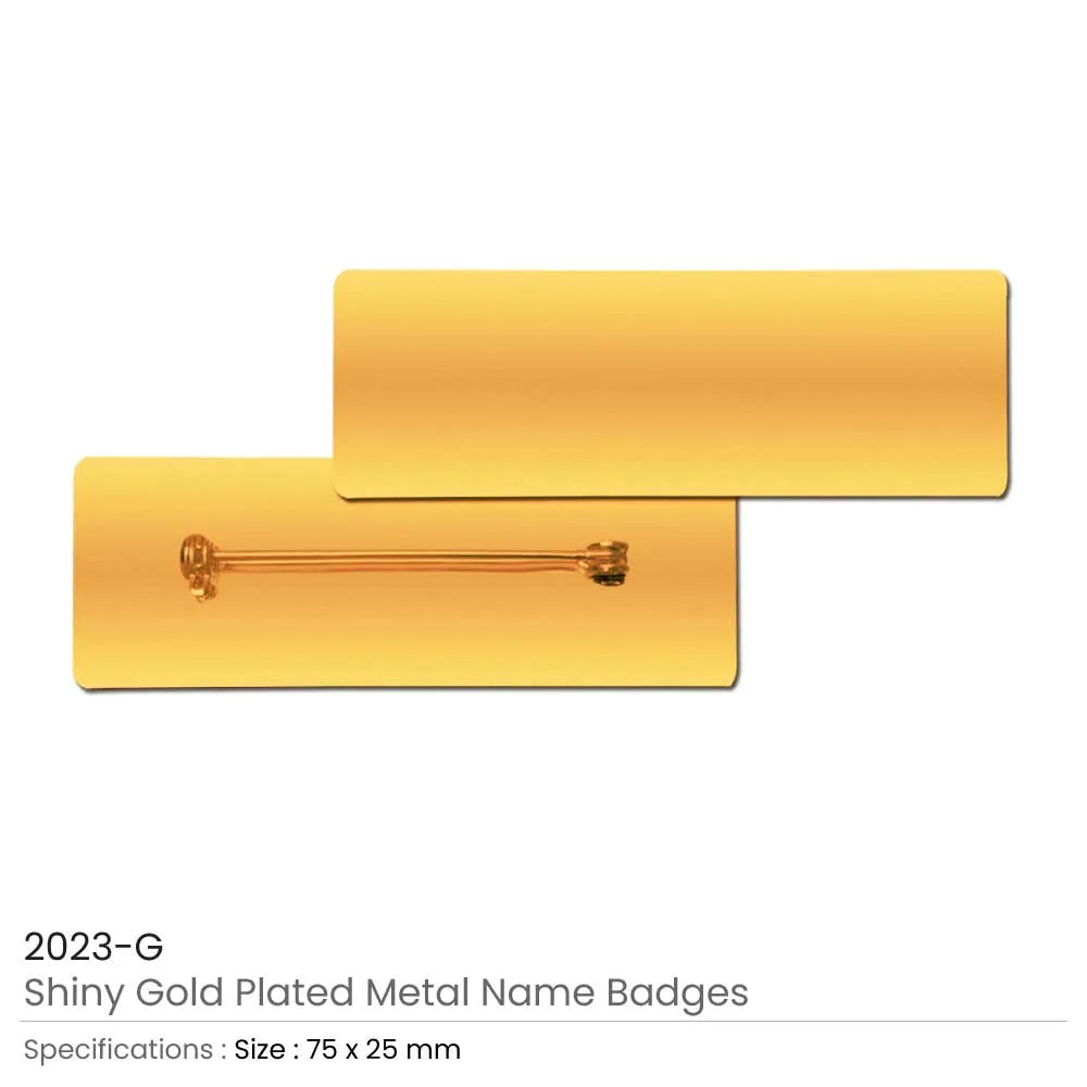 Shiny Gold and Silver Plated Metal Name Badges