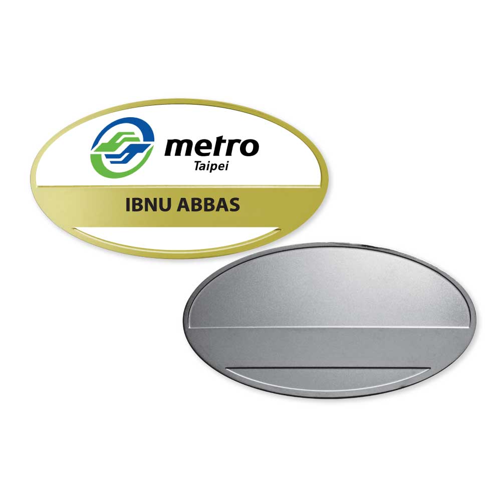 Oval Metal Name Badges
