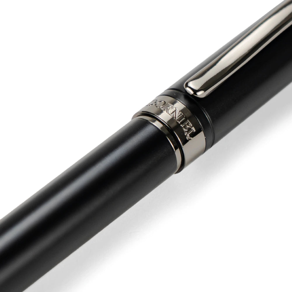 Dorniel Designs Metal Pens Matte Black Twist Action Blue Ink