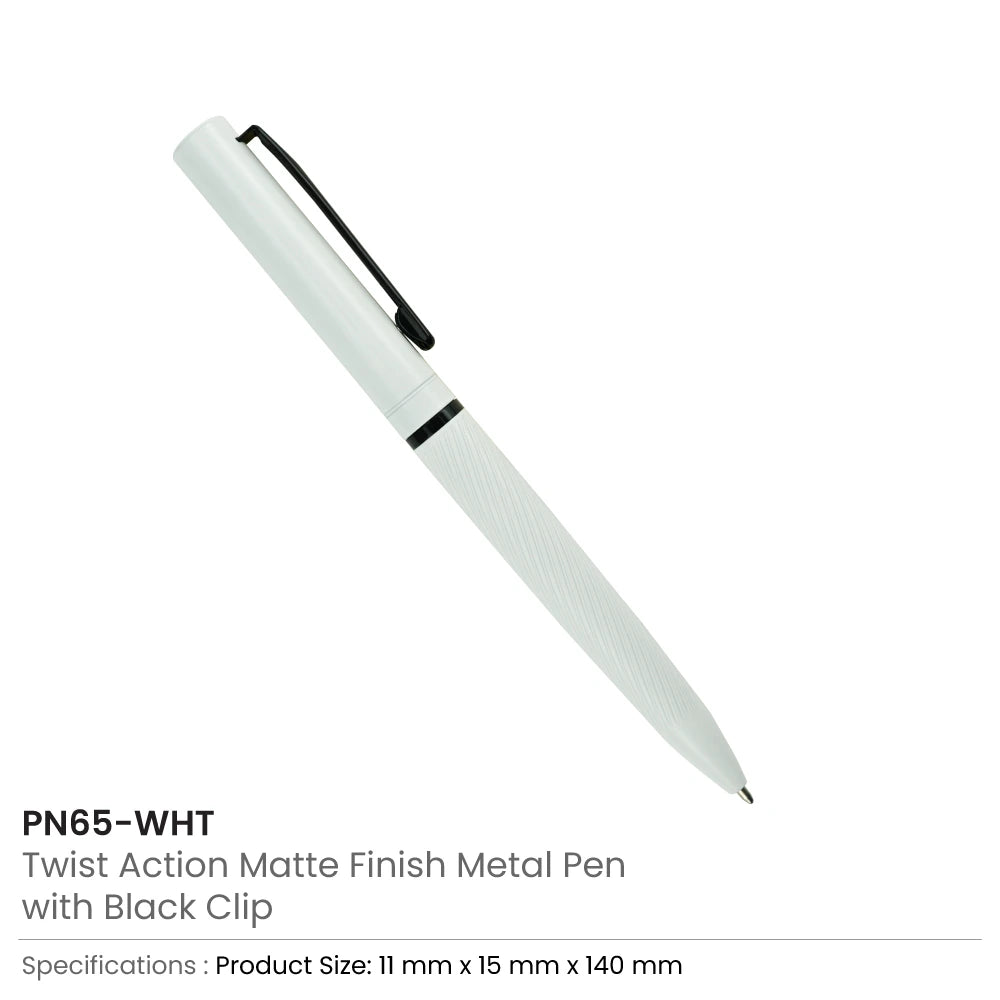 Metal Pens Twist Action Matte Finish and Black Clip