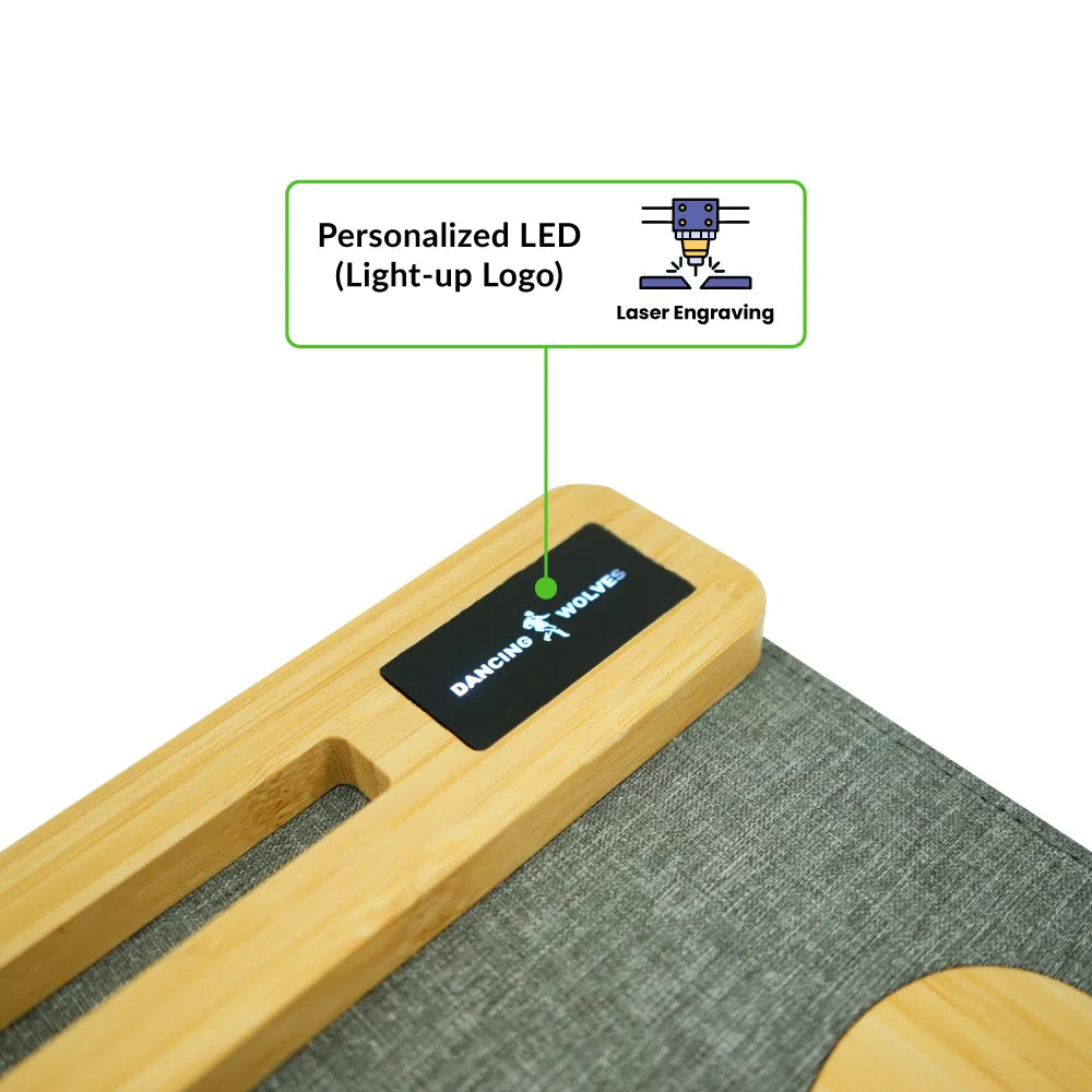 Multi-Function Mousepad, 15W Fast Wireless Charger & LED Logo