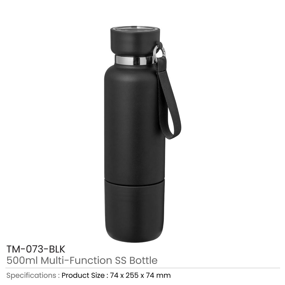 Multi-function SS Bottles, Double Wall, Base Cup, Lanyard, 500ml - Ramadan Gifts