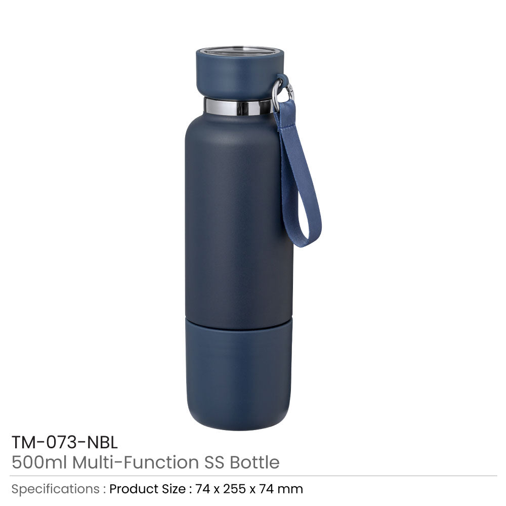 Multi-function SS Bottles, Double Wall, Base Cup, Lanyard, 500ml - Ramadan Gifts