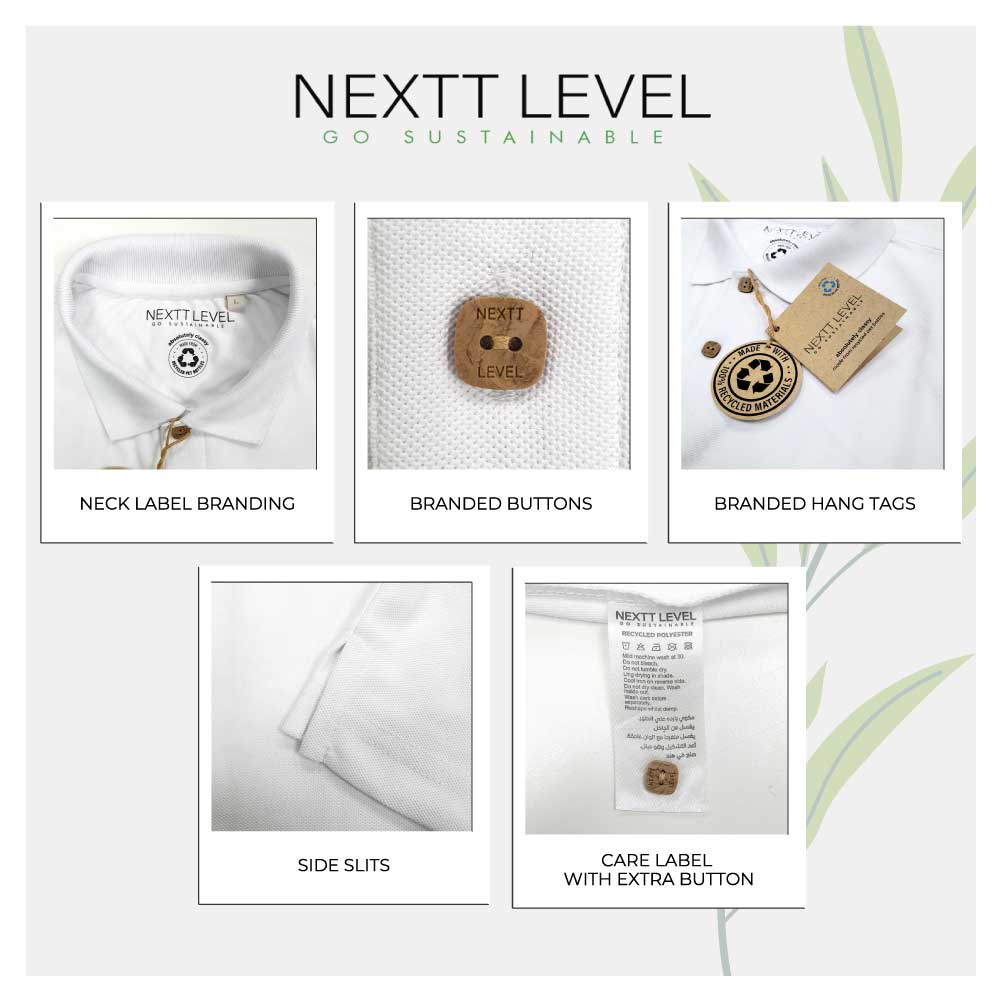NEXTT LEVEL Polo T-Shirts in 100% Recycled Material