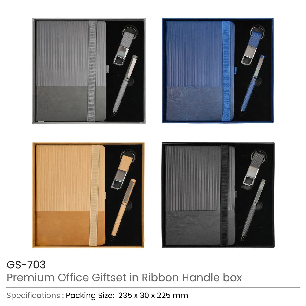 Premium Office Gift Set with Ribbon Handle Box