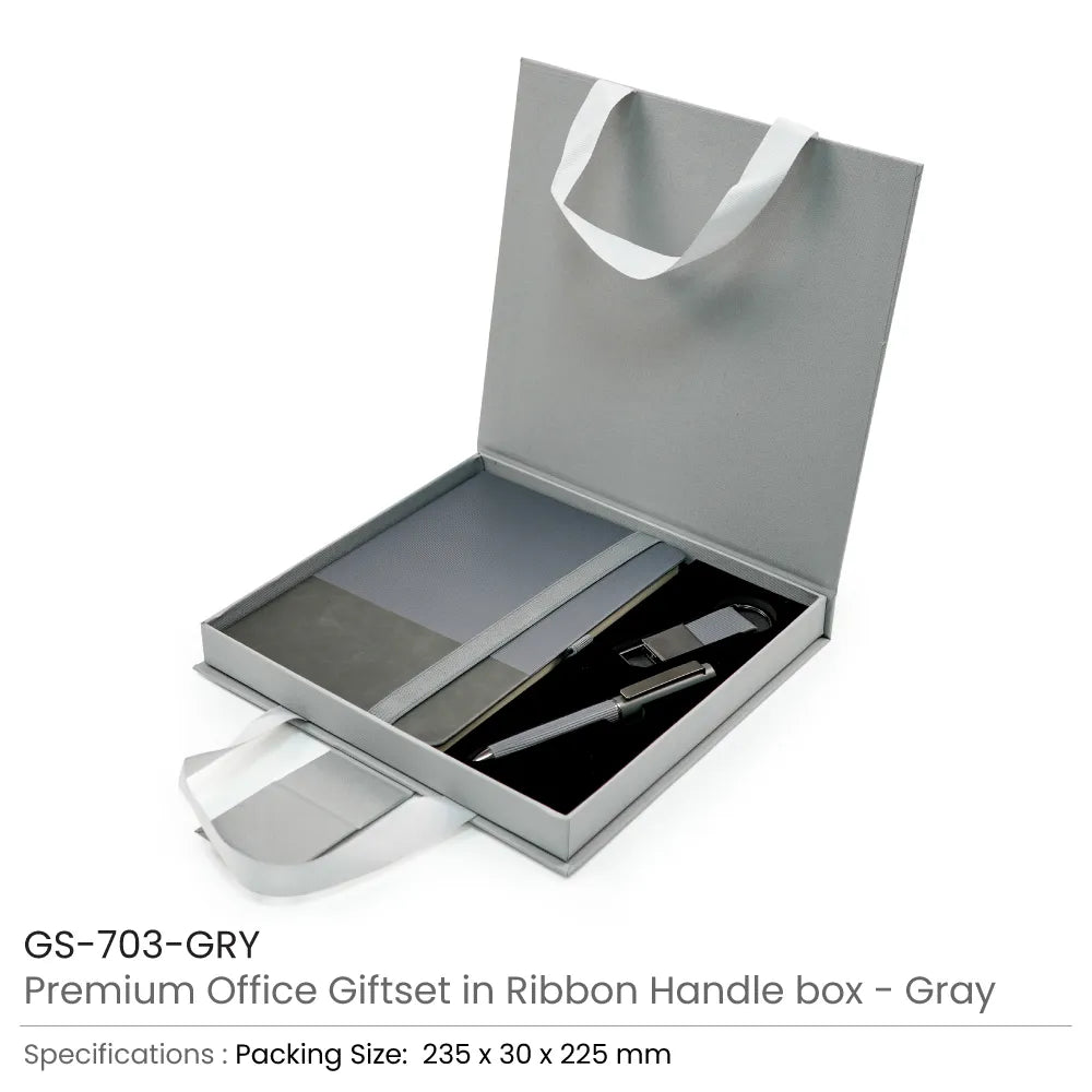 Premium Office Gift Set with Ribbon Handle Box