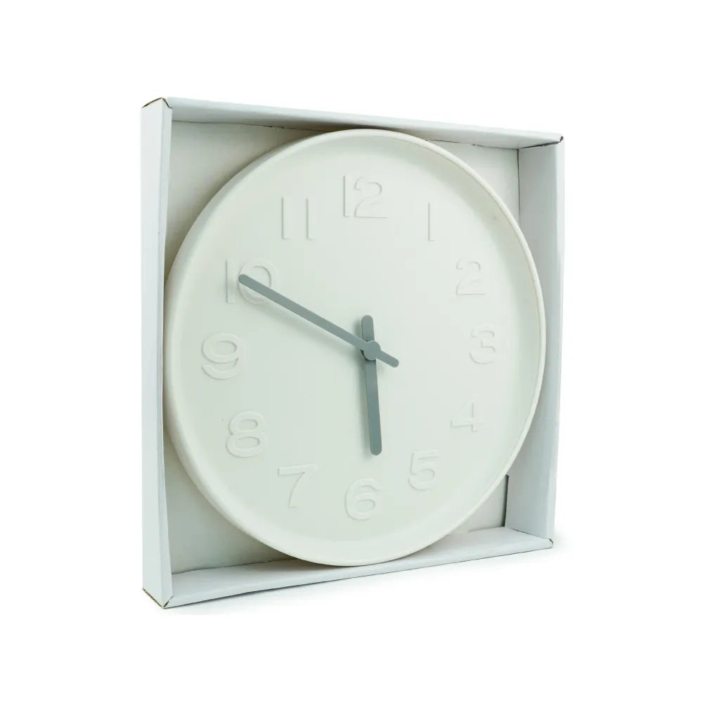 Round Analog Wall Clock Matte Finish White