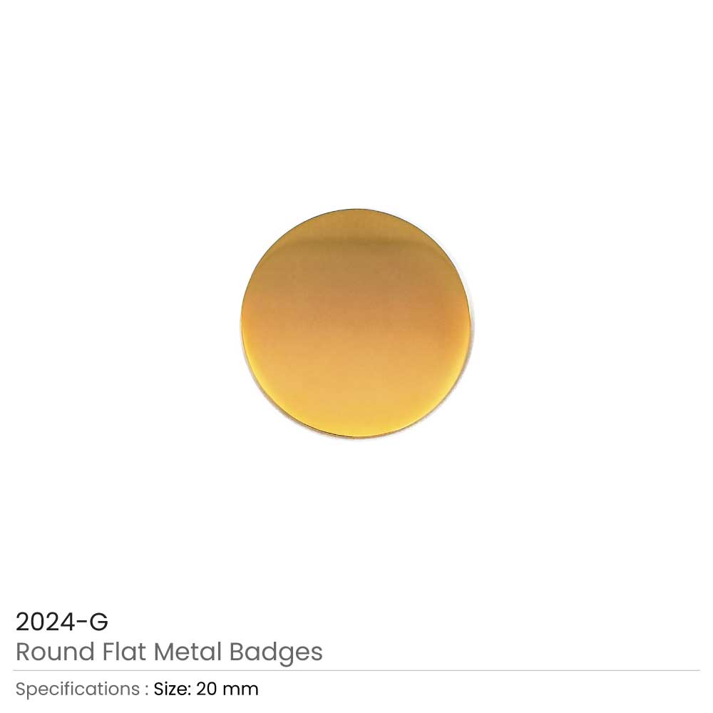 Round Flat Metal Badges 20mm