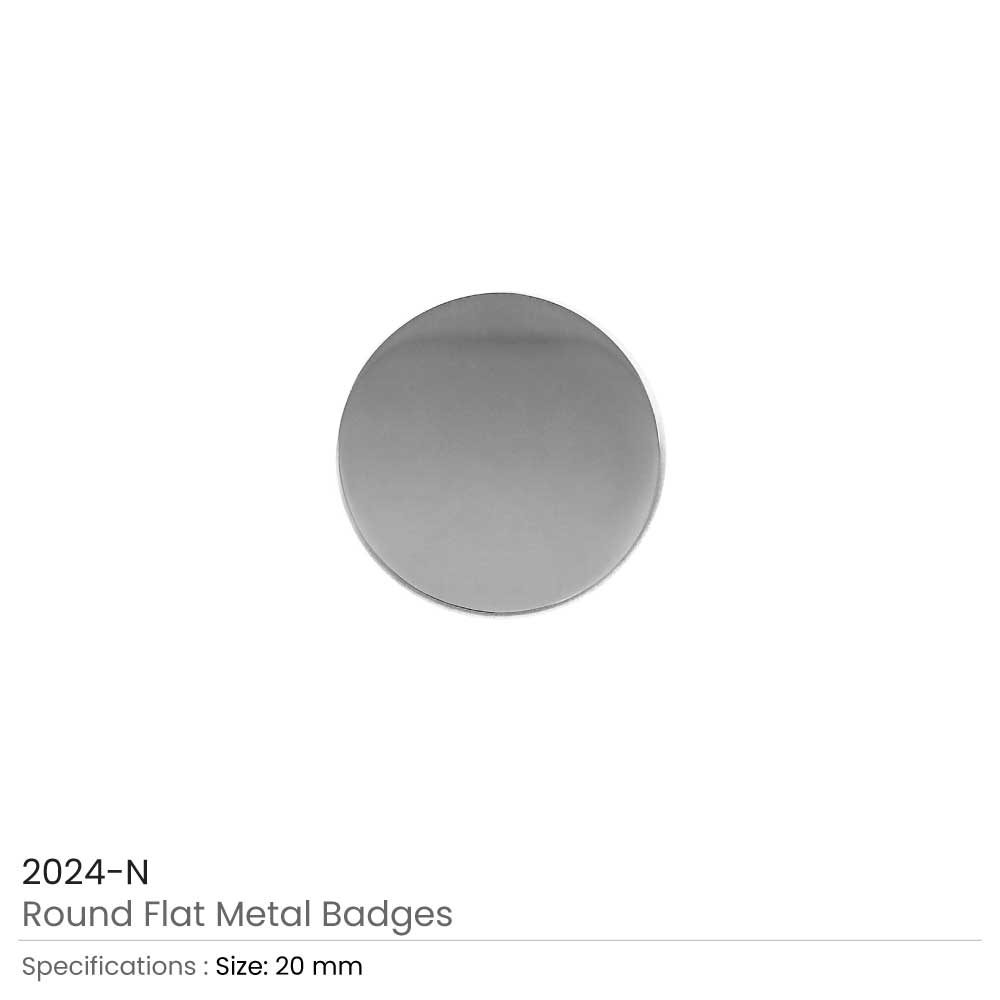Round Flat Metal Badges 20mm