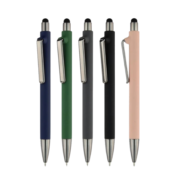 SPLENDID PEN - Versatile Rubberized Barrel Pen with Stylus and Semi-Gel Ink