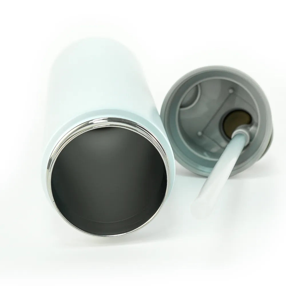 SS Bottles with Straw & Push Button Lid - Double-Wall Vacuum, 1Liter