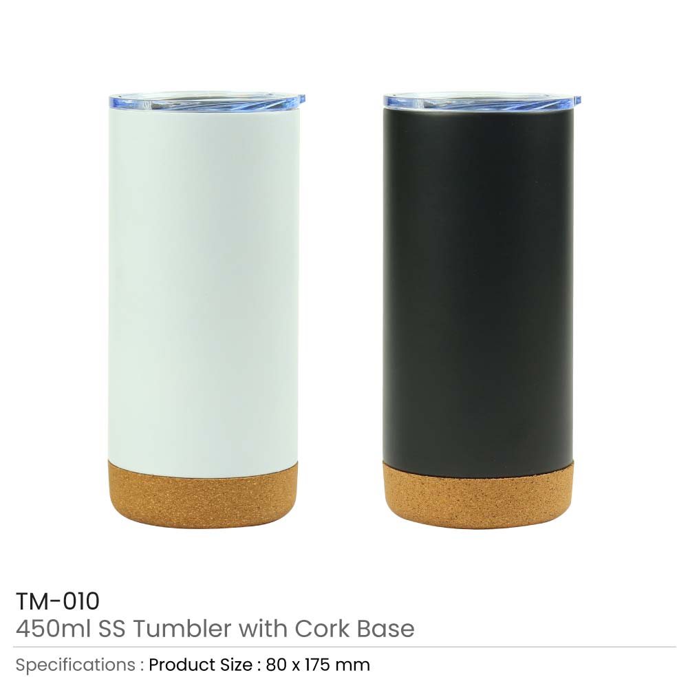 Travel Tumbler with Cork Base 450ml Stainless Steel - Ramadan Gifts