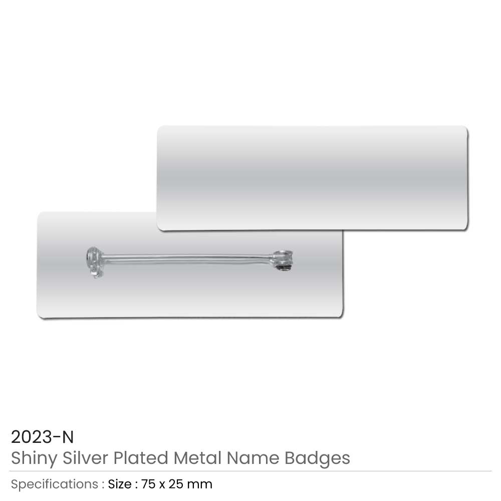 Shiny Gold and Silver Plated Metal Name Badges