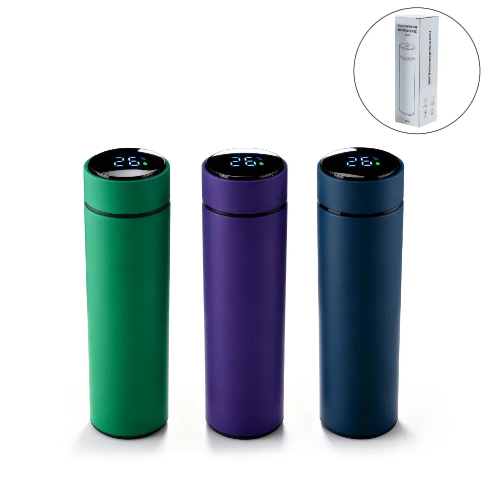 Smart Temperature LED Display Bottles in Soft Touch Finish - 500ml