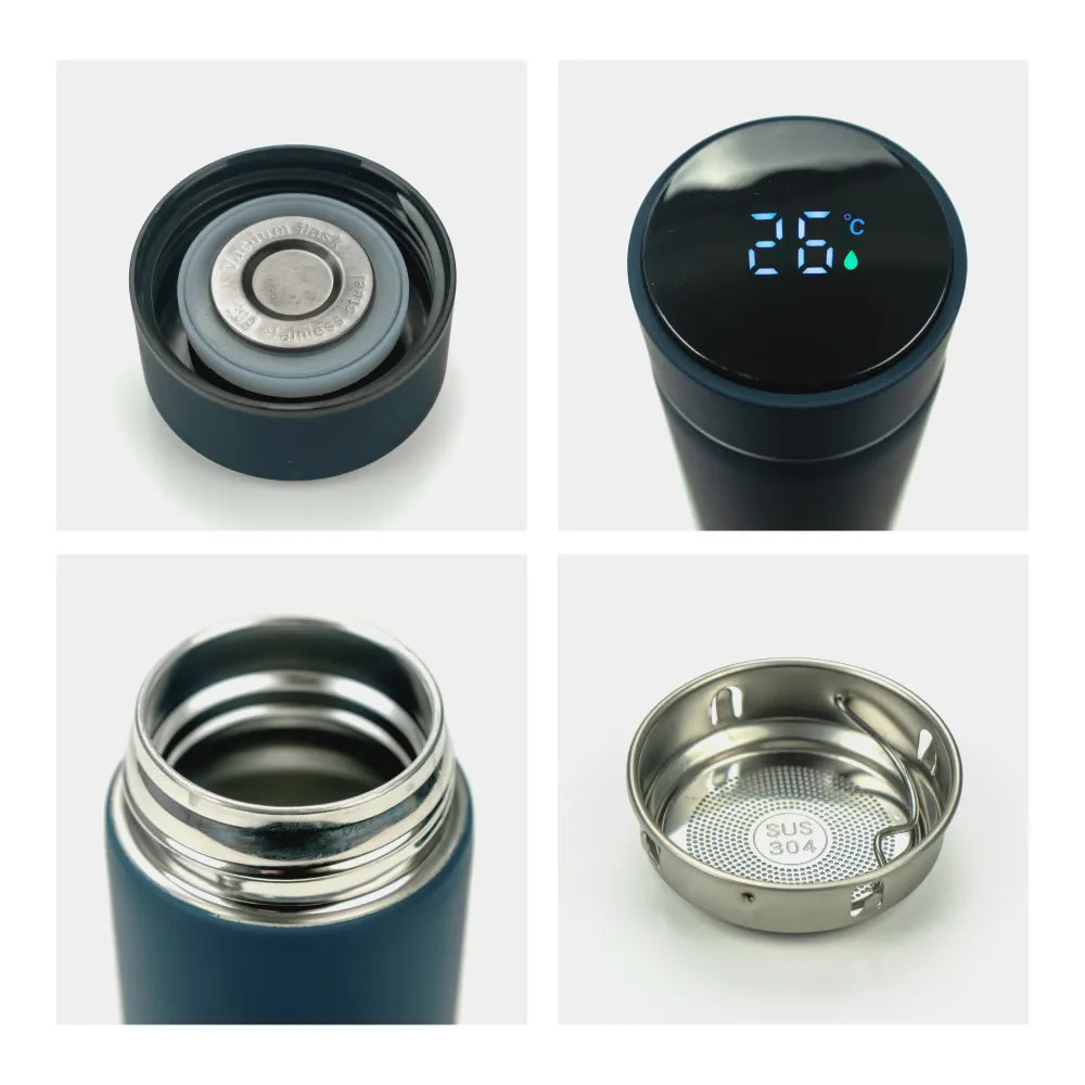 Smart Temperature LED Display Bottles in Soft Touch Finish - 500ml