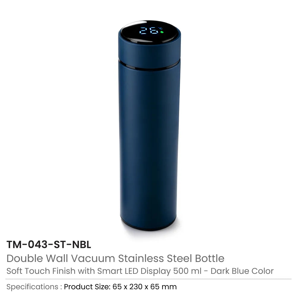 Smart Temperature LED Display Bottles in Soft Touch Finish - 500ml