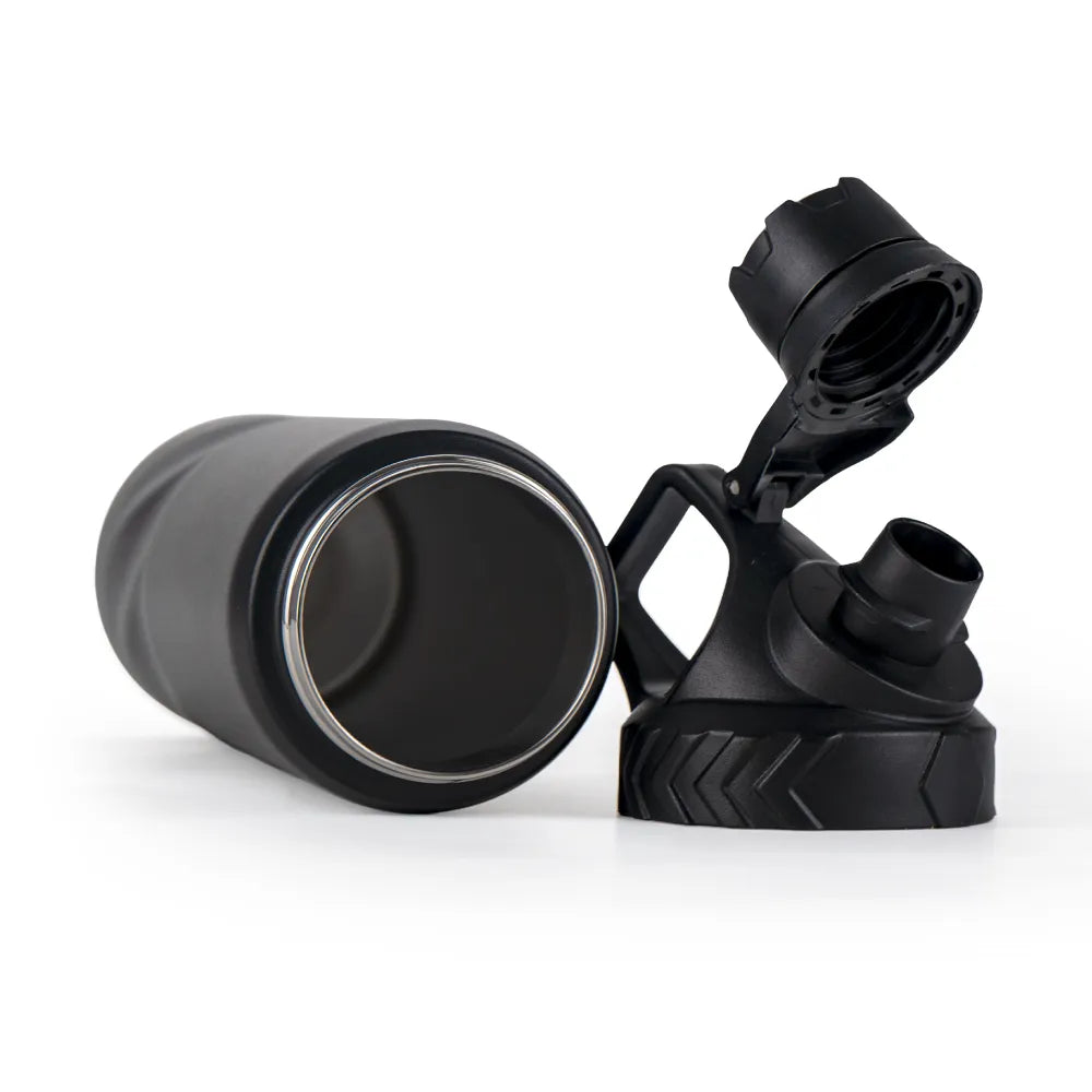 Stainless Steel Water Bottles in Black Matte, Double Wall, 620ml