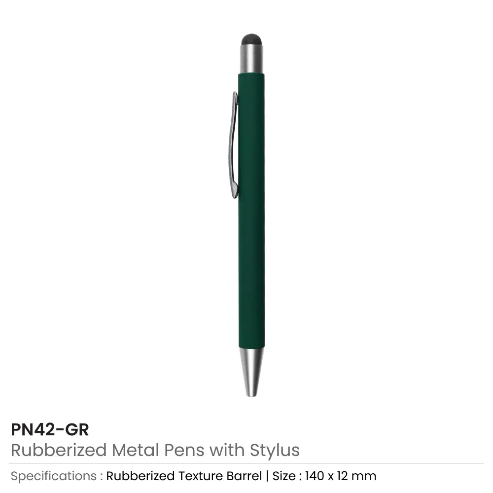 Rubberized Stylus Metal Pens