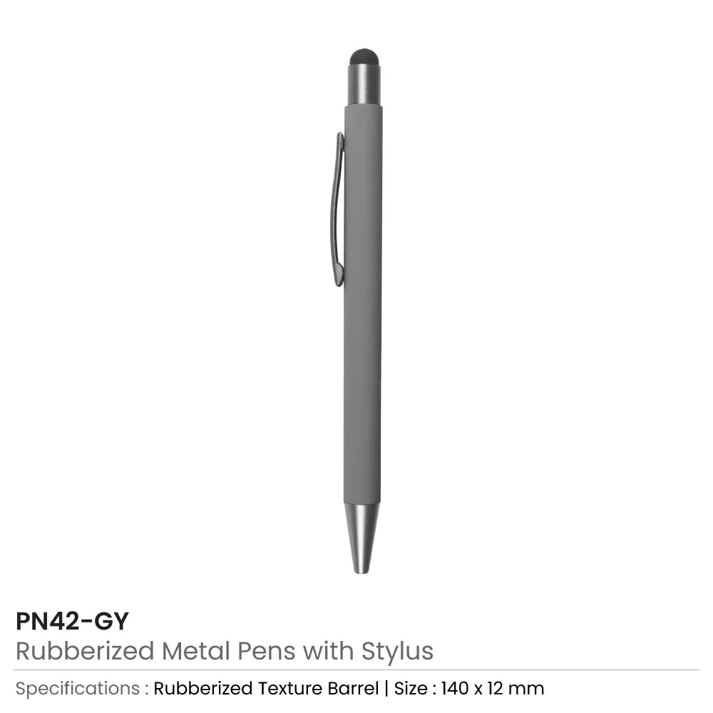 Rubberized Stylus Metal Pens