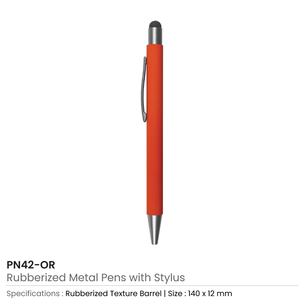 Rubberized Stylus Metal Pens