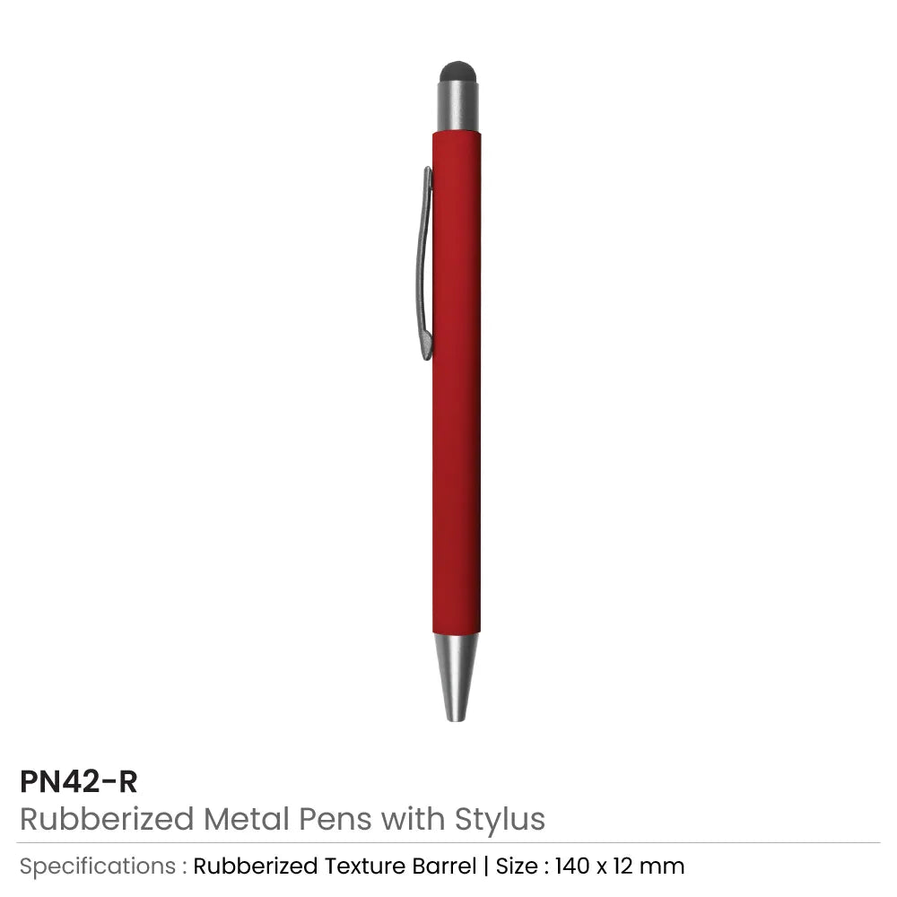 Rubberized Stylus Metal Pens
