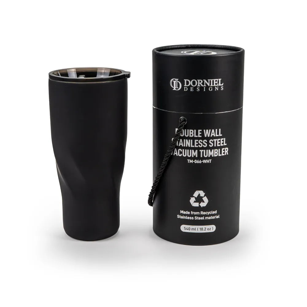 Dorniel Designs Tumblers with Transparent Lid, Recycled Stainless Steel - 540ml