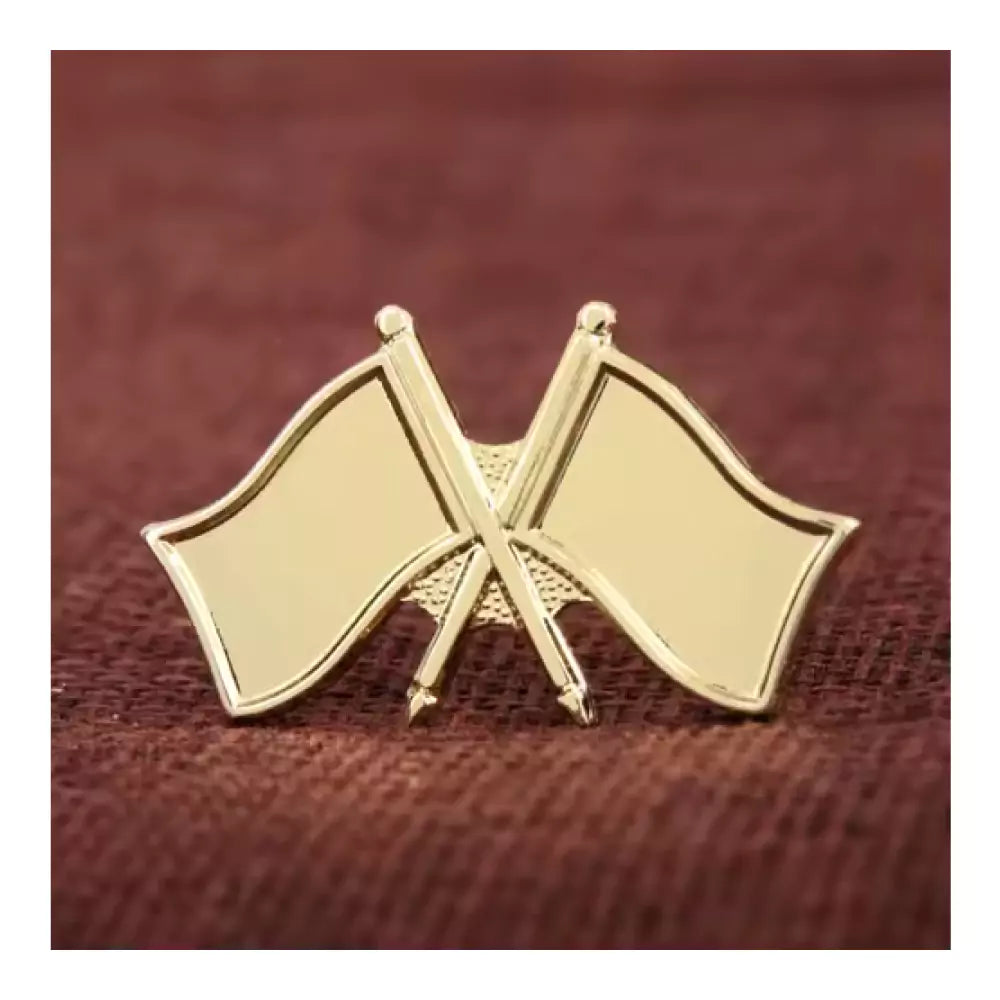 Twin Flag Metal Badges Golden Imprint Your Country Flag