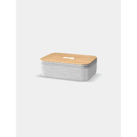 UVC STERILIZER ORGANIZER - Eco-Friendly Bamboo Desktop Organizer with Wireless Charger