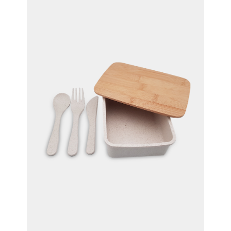 WHEAT LUNCH KIT - Eco-Friendly Reusable Lunch Box with Cutlery Set
