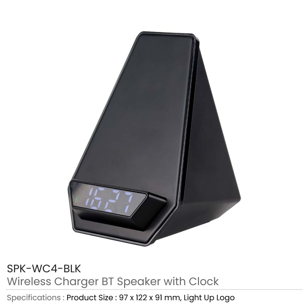 Wireless Charger BT Speaker with Clock