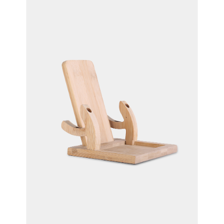 WIRELESS LOUNGE - Bamboo Desktop Organizer with Wireless Charger