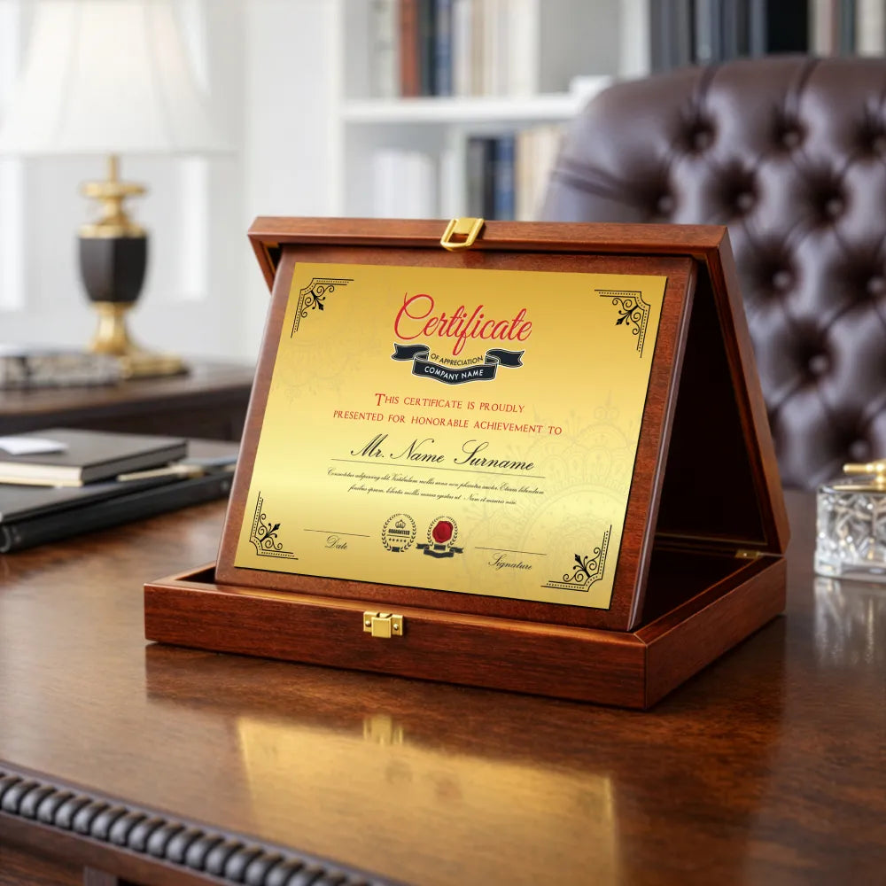 Wooden Plaque – Horizontal with Presentation Box