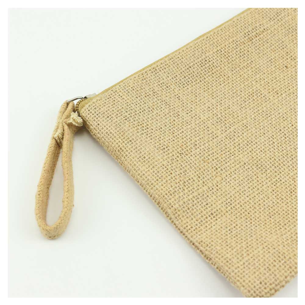 Natural Jute Zipper Pouch