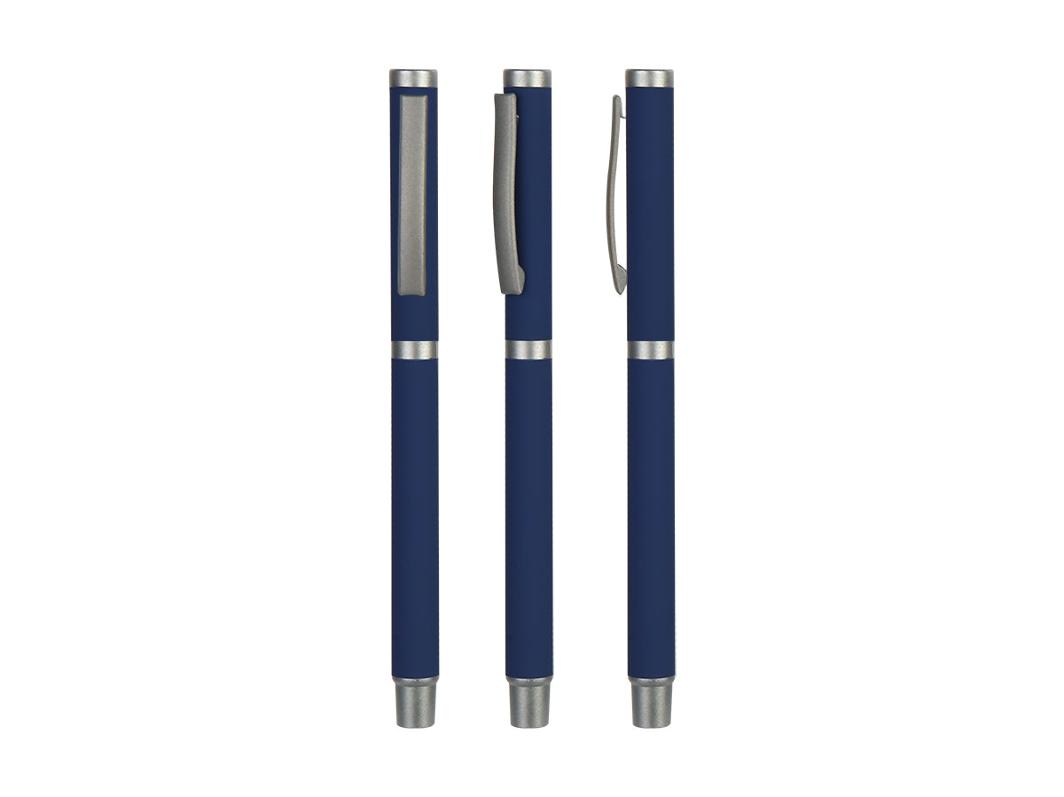 SLIM ROLLER - Stylish Metal Rollerball Pen with Rubberized Finish