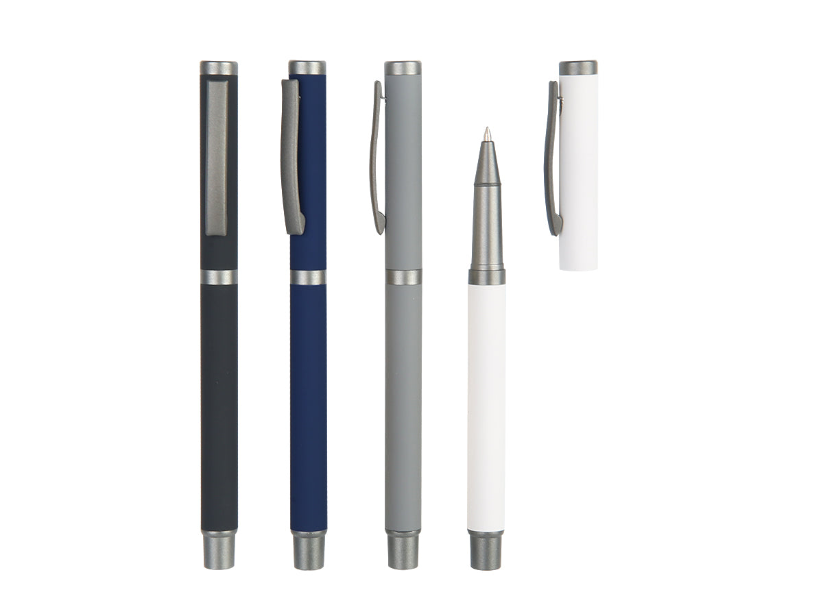 SLIM ROLLER - Stylish Metal Rollerball Pen with Rubberized Finish