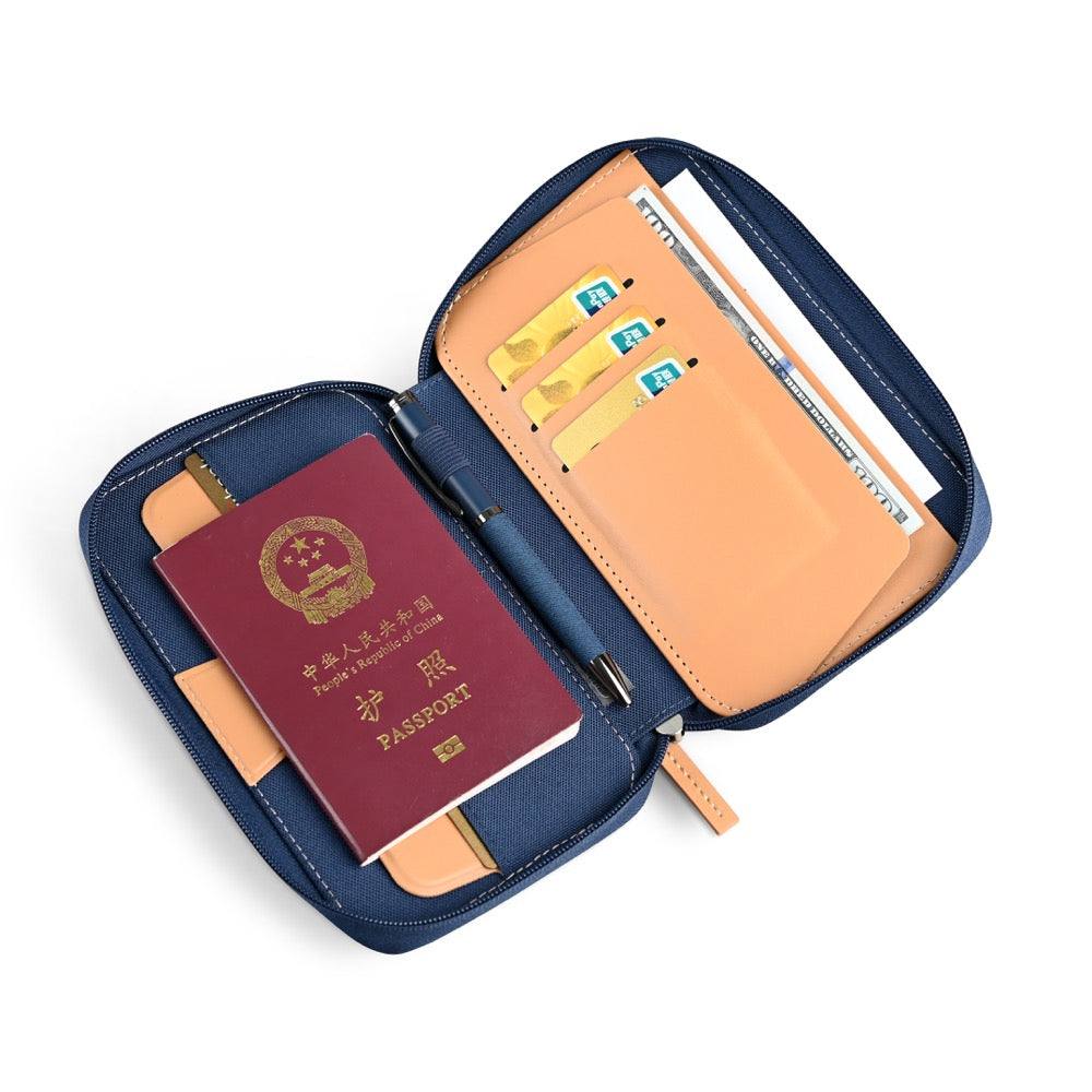RPET TRAVI - Eco-Friendly Travel Wallet with Multiple Slots and Zipper Closure