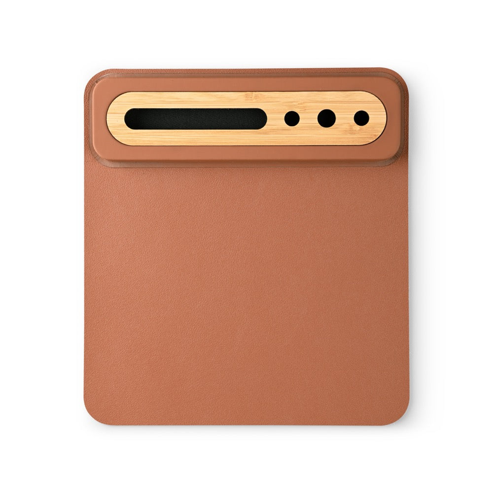 SOFTI MOUSEPAD - Eco-Friendly Foldable Mousepad with Bamboo Organizer for Phones and Pens
