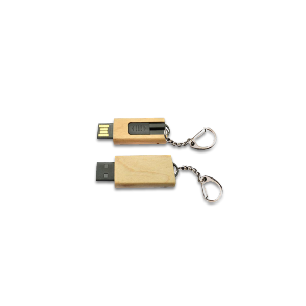 BAMBOO USB 16GB - Eco-Friendly USB Drive with Metal Keychain for Easy Portability